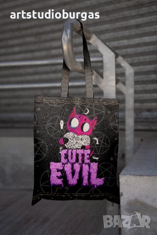 Памучна чанта с печат, снимка 5 - Чанти - 41357940