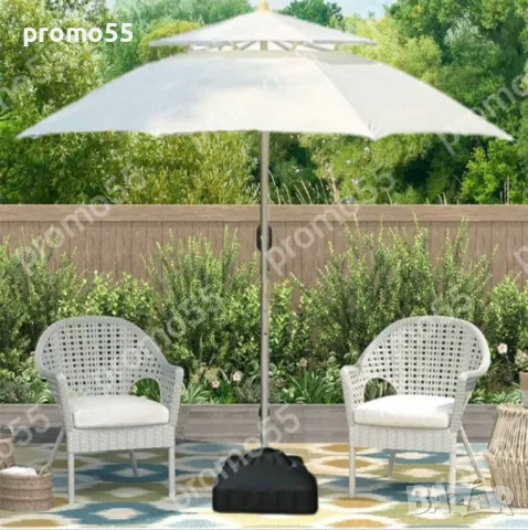 Чадър за плаж и градина - 220см. с двоен покрив за стабилност при вятър, снимка 10 - Градински мебели, декорация  - 49657228