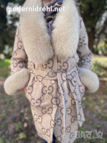 Дамско луксозно палто кашмир вълна и лисица код 234, снимка 1 - Палта, манта - 35937901