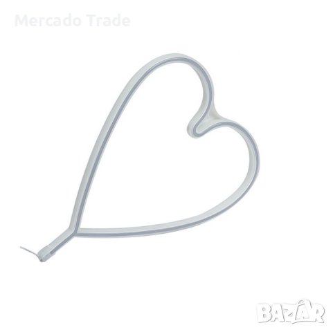 Декоративна LED неонова лампа Mercado Trade, Сърце, с USB, Розов, снимка 4 - Декорация за дома - 41687643