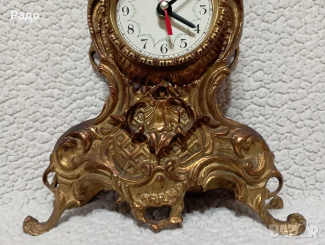 Старинен масивен бронзов часовник, снимка 2 - Антикварни и старинни предмети - 44276561