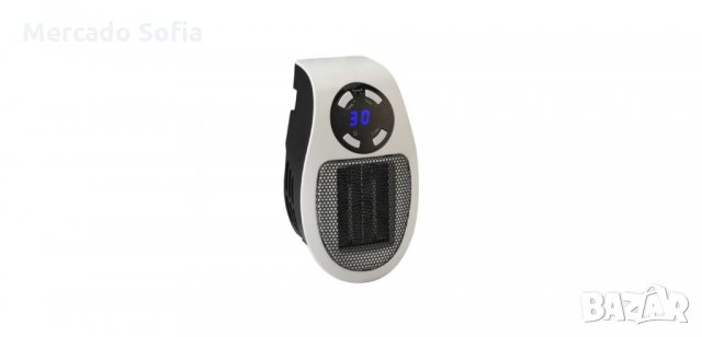 Мини вентилаторна печка, 500W, LED дисплей, Таймер, Включване директно в контакта