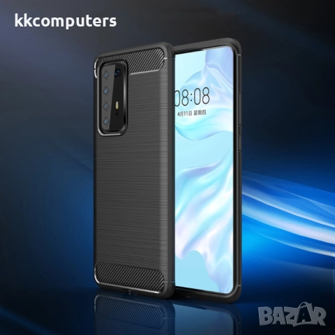 Huawei P40 Pro Удароустойчив Carbon Fiber Калъф и Протектор, снимка 6 - Резервни части за телефони - 51860686