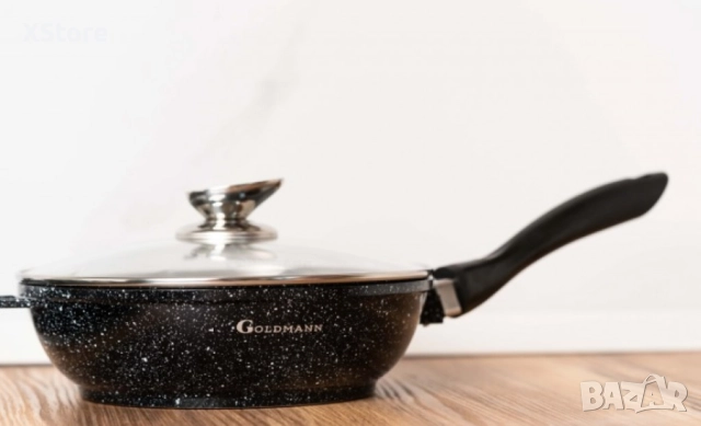 Комплект тенджери Goldmann -2.3\4.5\6.5\2.3L., Лят алуминий, Мраморно покр., отвътре/отвън, снимка 6 - Съдове за готвене - 52507740