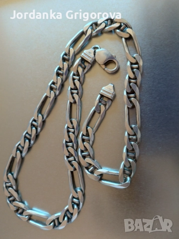 Сребърен синджир - плетка картие - Италиански, снимка 4 - Колиета, медальони, синджири - 51804658