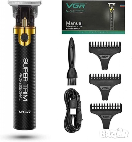 Професионална безжична машинка за подстригване и тример с керамични остриета и 300 минути работа VGR, снимка 5 - Тримери - 52133657