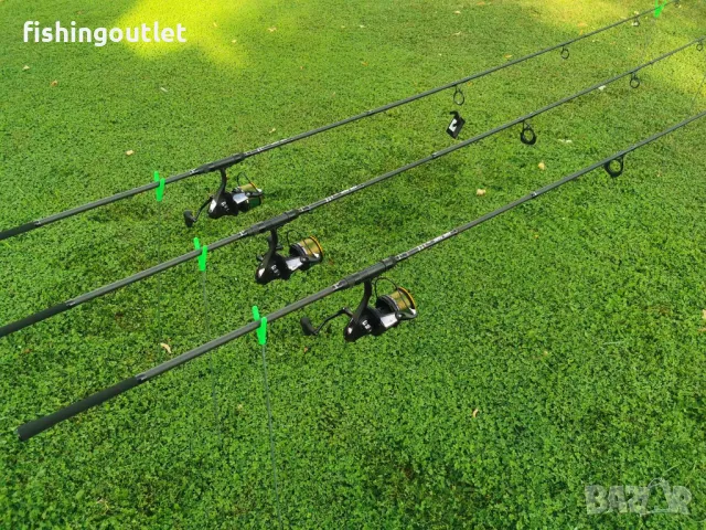 Шарански състезателен комплект три въдици и три макари НА ПОЛОВИН ЦЕНА