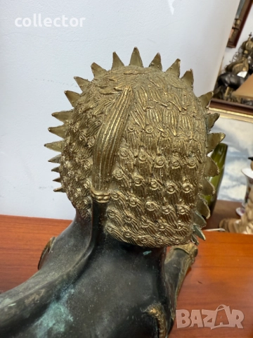 Бронзова фигура на императорски лъв Сингха. №7385, снимка 2 - Колекции - 51881176