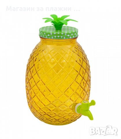 СТЪКЛЕН БУРКАН ЗА НАПИТКИ И КОКТЕЙЛИ С ФОРМА НА АНАНАС - код 2661