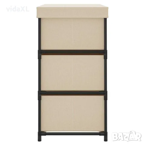 vidaXL Шкаф за съхранение с 6 чекмеджета, 55x29x55 см, кремав, стомана, снимка 4 - Шкафове - 56147138