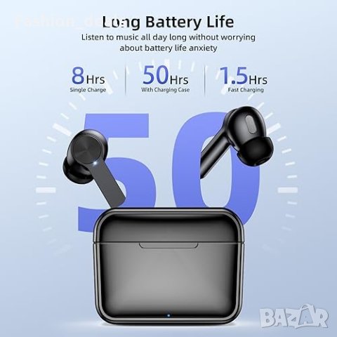 Нови iBesi HiFi Безжични слушалки Bluetooth 5.3, 50ч живот на батерията Водоустойчиви Подарък, снимка 4 - Bluetooth слушалки - 42686687