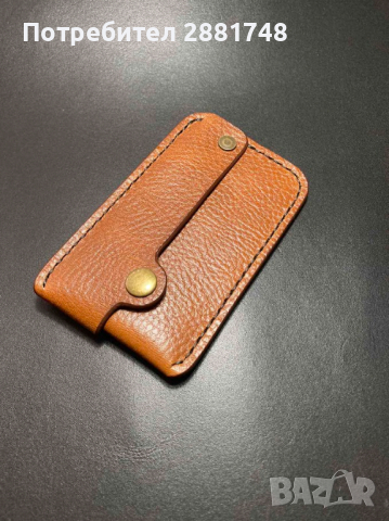 Холдер за карти ръчна изработка от естествена кожа, снимка 2 - Портфейли, портмонета - 36154125