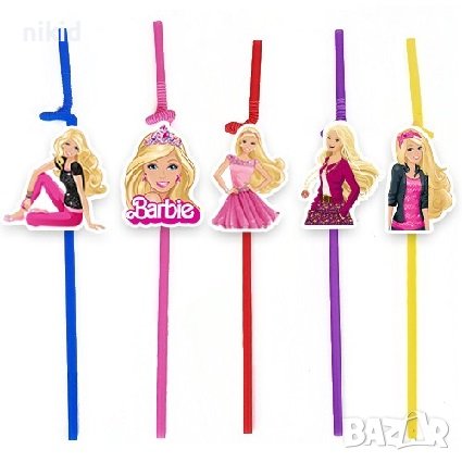 10 бр Барби Barbie парти сламки рожден ден