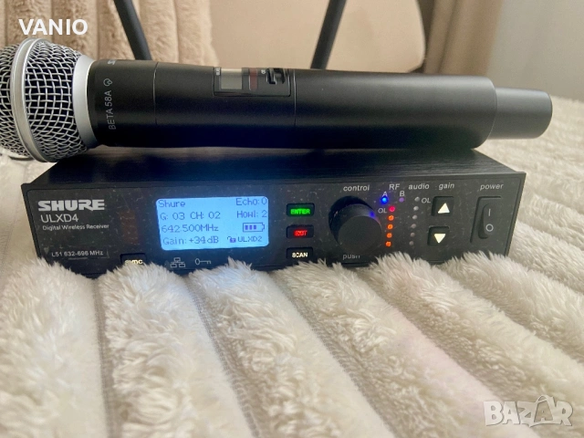 SHURE ULXD 24 BETA 58 ULXD4E + ULXD2/B58 Вокален Безжичен Микрофон Без Бартери, снимка 4 - Други - 53799611