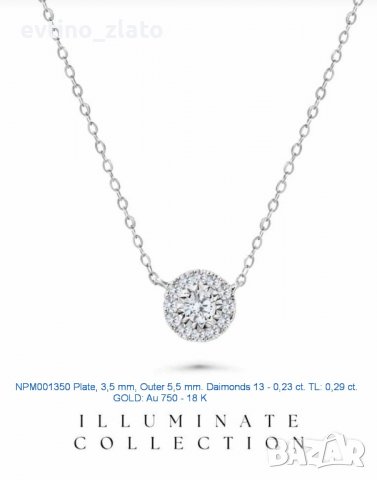 Дамски златни -18К колиета с ДИАМАНТИ, снимка 6 - Колиета, медальони, синджири - 38996142