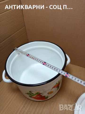 Стара Емайлирана Тенджера 10лт. НОМЕР 730., снимка 9 - Антикварни и старинни предмети - 53527915