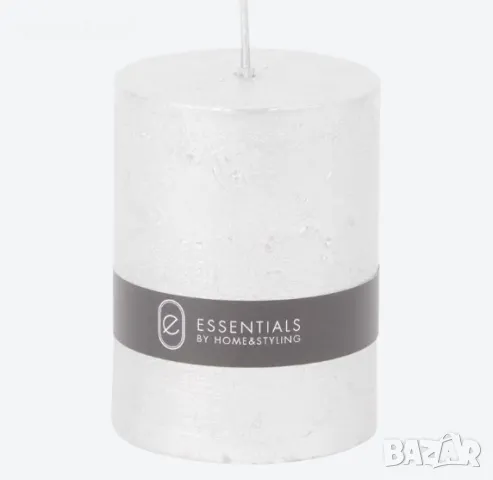 Свещ с метален ефект голяма 6х8 см 30часа