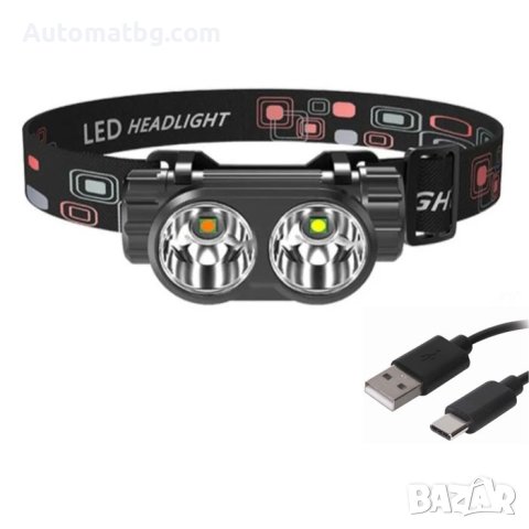 Челник Automat, Акумулаторен, 2Led светлини, Черен, снимка 4 - Къмпинг осветление - 41842997