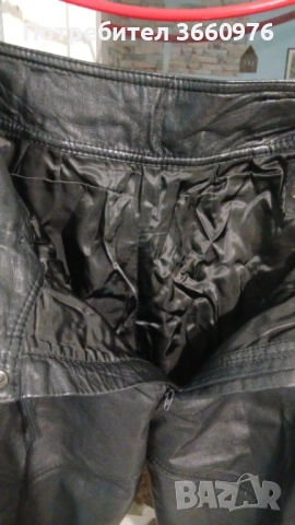 Мъжки черен панталон от естествена кожа, снимка 6 - Панталони - 52298458