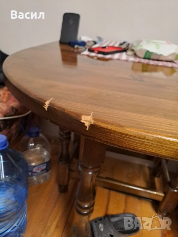 Масивна дървена маса, сгъваема, снимка 4 - Маси - 53667712