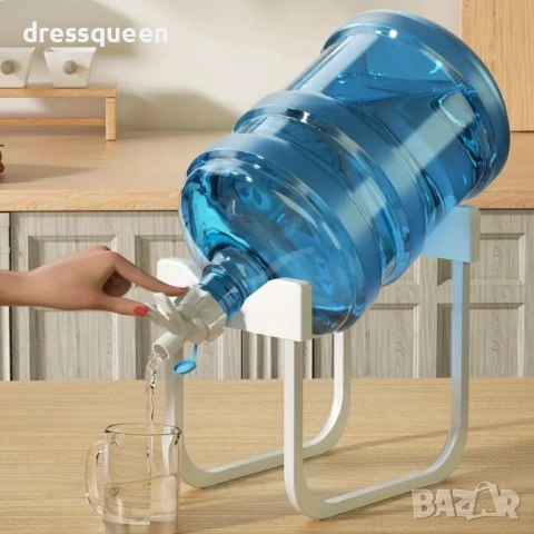 4685 Компактна настолна поставка за 19л галон – Метална конструкция в бяло, снимка 2 - Други стоки за дома - 53824429