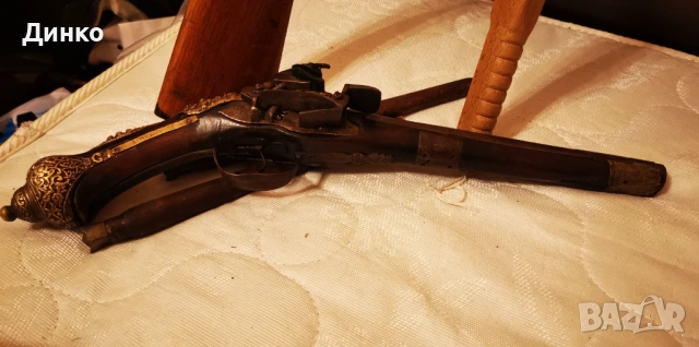 Османски кремъчен пищов 19век оригинал. , снимка 2 - Антикварни и старинни предмети - 53522180