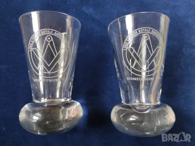2 винтидж вносни масонски firing glass чаши
