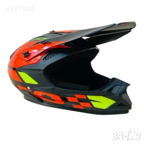 Кросова каска, За мотор, Велосипед, S, M и L размер, Черно с оранжево