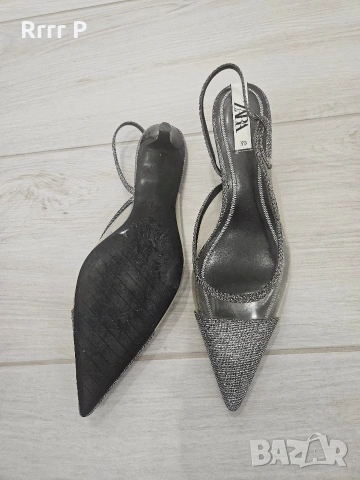Дамски елегантни обувки с нисък ток Zara, снимка 3 - Дамски обувки на ток - 53746549