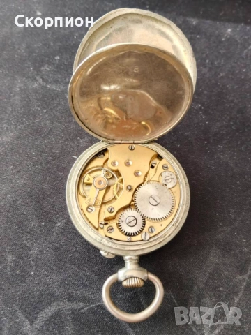 Швейцарски джобен часовник с посребрени капаци - ПЕРФЕКТЕН, снимка 17 - Джобни - 48836548