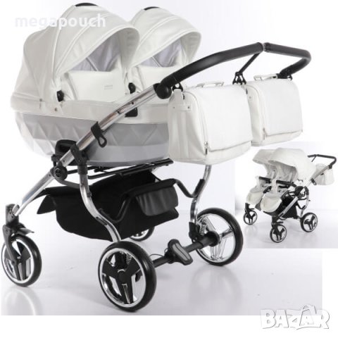 Бебешка количка Junama Mirror Satin Duo 2в1, 3в1 НОВА, снимка 5 - Детски колички - 42081956