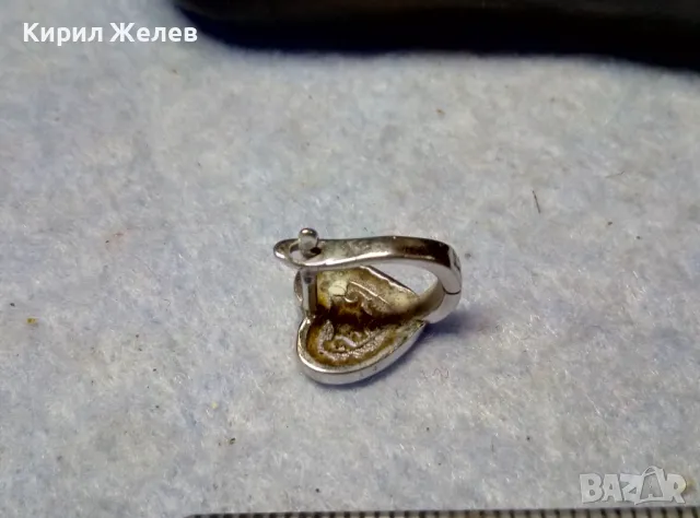 СКЪПОЦЕННА СЪРЦЕВИДНА СРЕБЪРНА ОБЕЦА СРЕБРО 925 с ФАСЕТИРАНИ ЮВЕЛИРНО ЦИРКОНИ 48633, снимка 2 - Обеци - 49522602