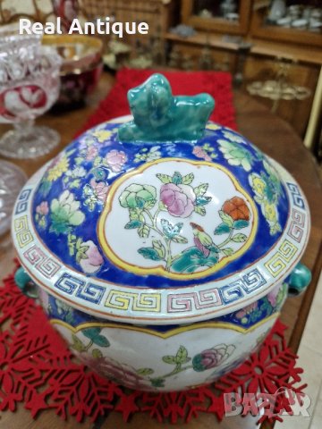 Уникална рядка антикварна колекционерска китайска купа , снимка 4 - Антикварни и старинни предмети - 42210962