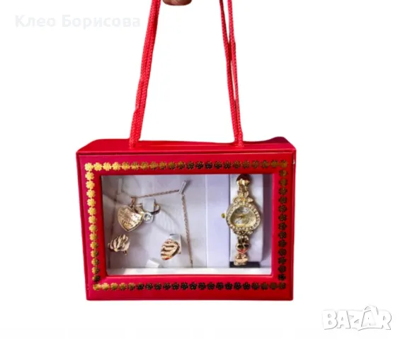 Луксозен дамски комплект часовник с бижута 4в1, идеалният подарък за изискани дами