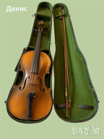 Стара акустична цигулка 4/4 с калъф и лък | винтидж инструмент