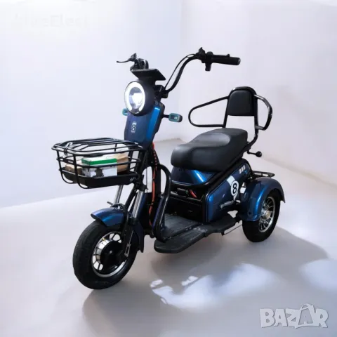 Двуместна електрическа триколка blueElectric Pudding 1800W | 48V | 23Ah | BLUE, снимка 7 - Мотоциклети и мототехника - 49745638