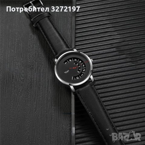 YOLAKO кварцов часовник,нов иновативен дизайн циферблат,кожена каишка , снимка 3 - Мъжки - 40954918