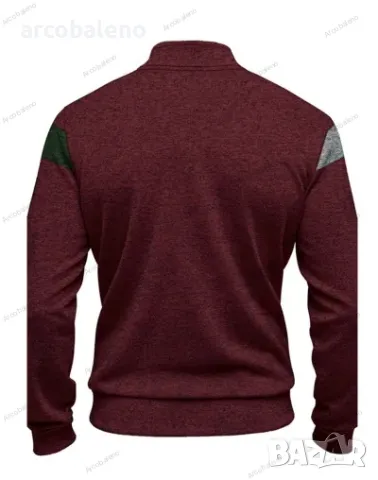 Мъжки ежедневен суичър с дълъг ръкав и цип, 4цвята , снимка 6 - Суичъри - 48942005