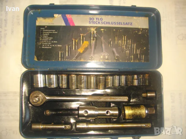 НЕМСКА МАЛКА ГЕДОРИЯ ИНСТРУМЕНТАЛИУМ 18 ЧАСТИ СТАРО КАЧЕСТВО ТРЕСЧОТКА ТОРСОВЕ АДАПТЕРИ НЕПЪЛЕН К-Т, снимка 3 - Други инструменти - 48563559