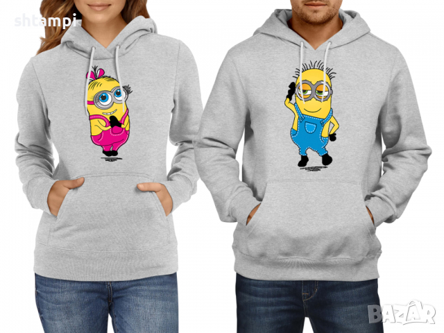 Суитчър/Суитшърт за двойки Minion pinK girl,Любов,Подарък,Рожден Ден,Празник, снимка 2 - Суичъри - 36269077