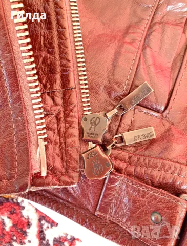 кожено бомбър яке топло размер XL 50 52 Roberto Cavalli налично, снимка 8 - Якета - 55988953
