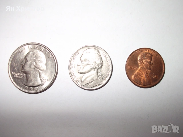 Пет американски монети с образа на четирима президенти , снимка 5 - Нумизматика и бонистика - 53324394