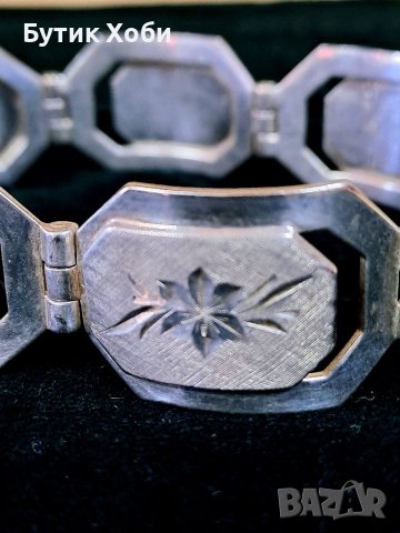 Винтидж сребърна гривна унисекс, снимка 2 - Антикварни и старинни предмети - 40578980