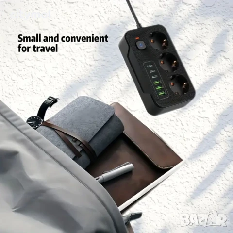 Разклонител с 3 гнезда, 3 USB и 3 TYPE C изхода, метра кабел, снимка 5 - Друга електроника - 50564844