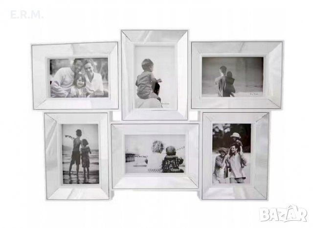Огледална рамка за снимки за колаж в бяло и черно 6 бр. Снимки , снимка 4 - Декорация за дома - 40173024