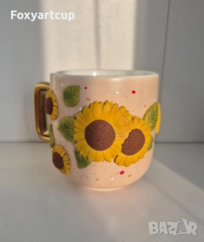 чаша полимерна глина Слънчогледи , снимка 3 - Декорация за дома - 53661869