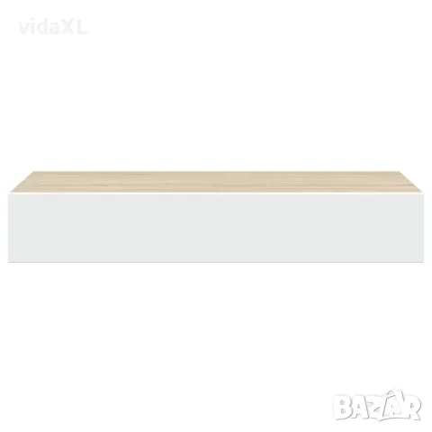 vidaXL Стенен рафт за чекмеджета, дъб и бяло, 60x23,5x10 см, MDF, снимка 6 - Етажерки - 56146903