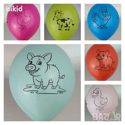 Домашни животни ферма пате прасе крава кокошка Обикновен надуваем латекс латексов балон парти балон 