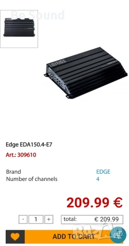 4 канален Усилвател EDGE EDA 4.150 клас АБ , снимка 8 - Ресийвъри, усилватели, смесителни пултове - 53688105