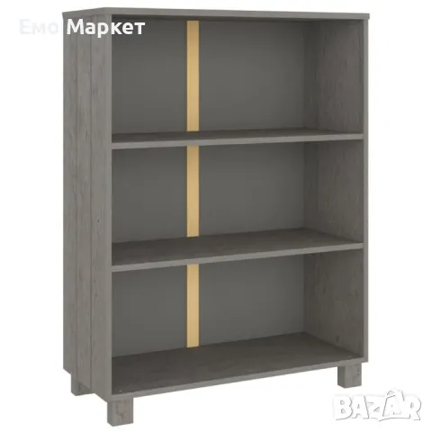 Библиотека, светлосива - 85x35x112 см, бор масив, снимка 7 - Други - 48935555